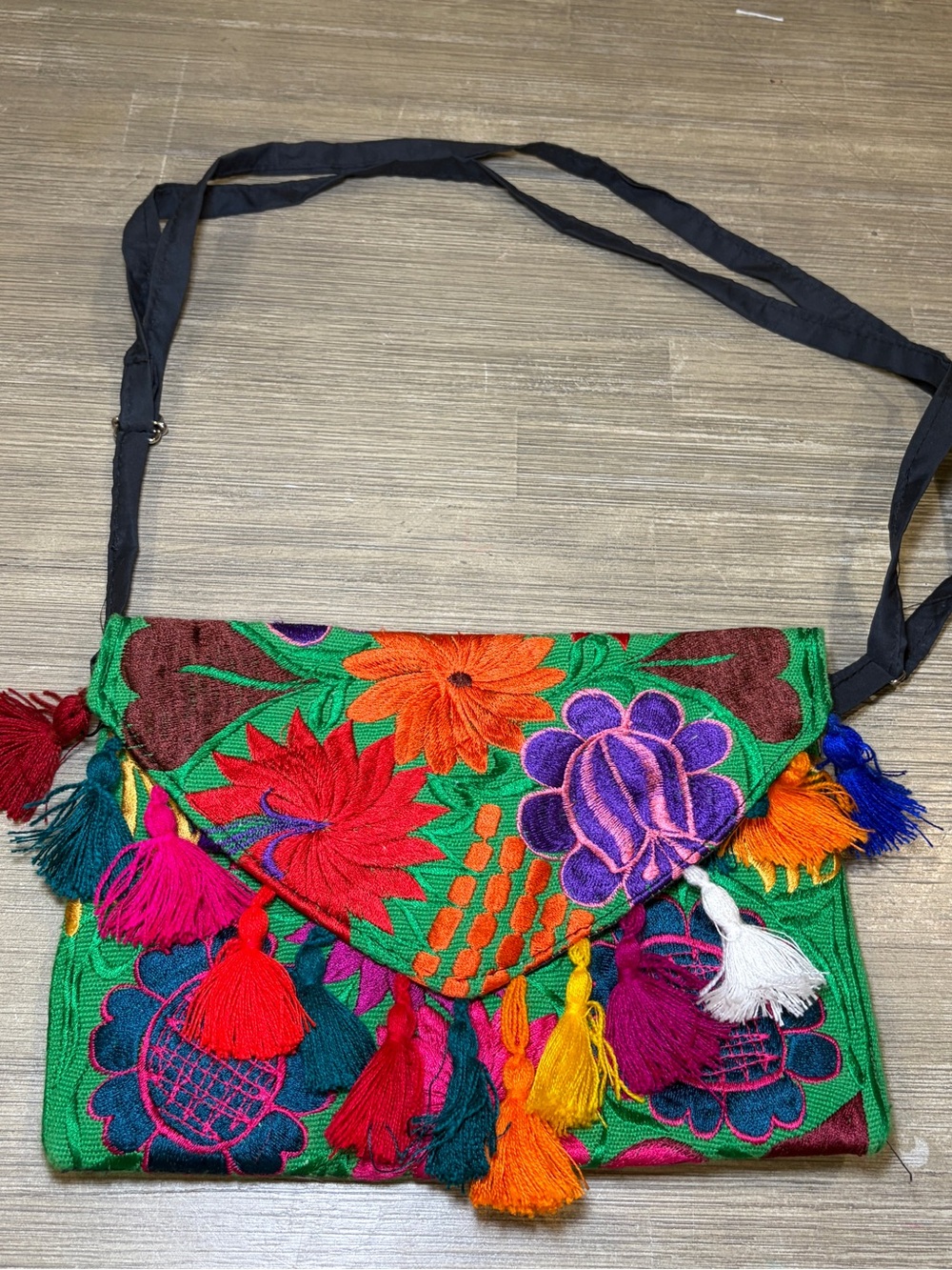 Handmade knit  crossbody bag
